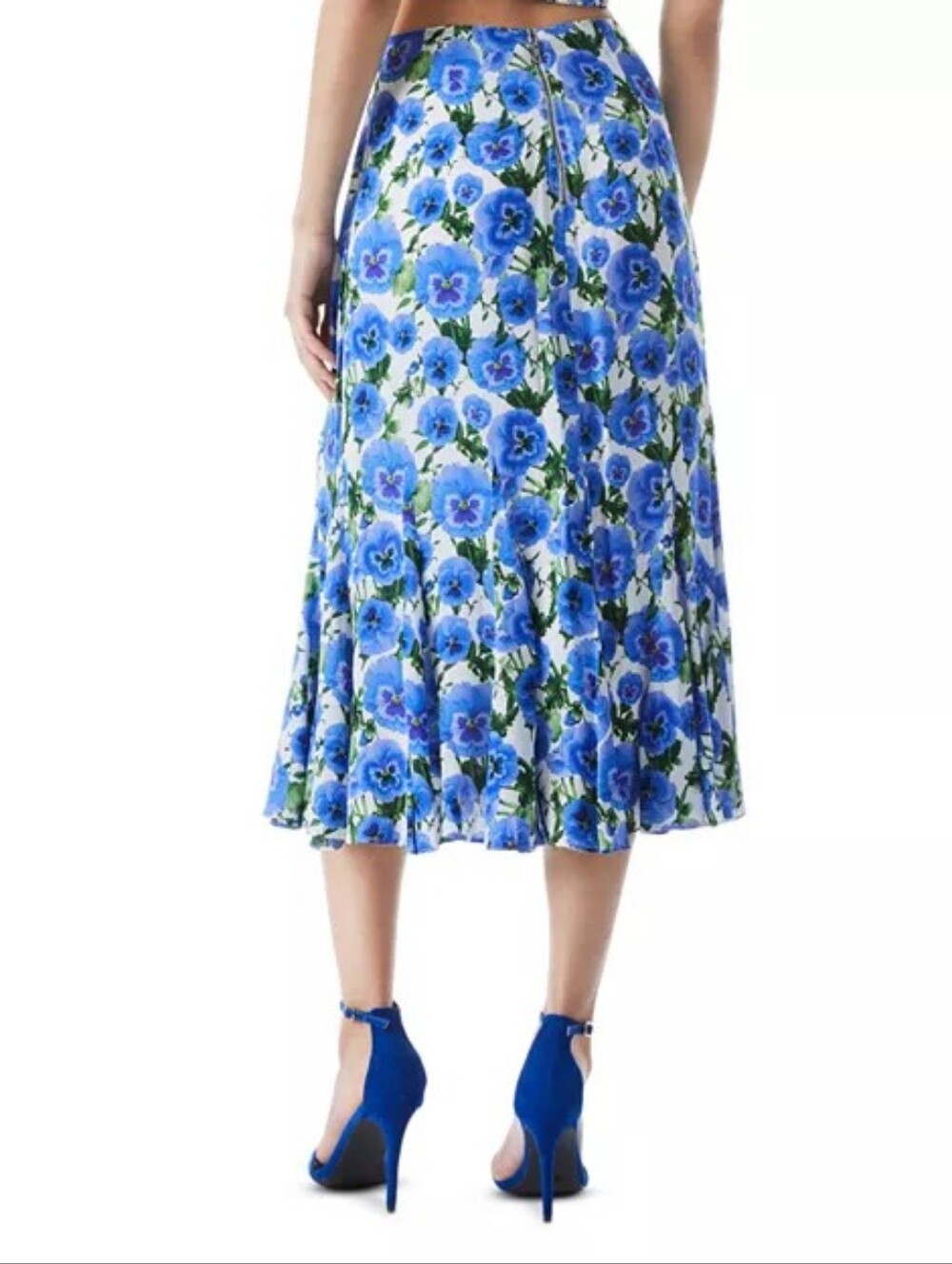 Alice and Olivia Jacqueline Midi Godet Skirt, Size Small